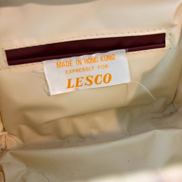 Vintage Lesco Rattan Box Handbag Top Handle Purse Hong Kong Gold Hardware - Picture 4 of 10